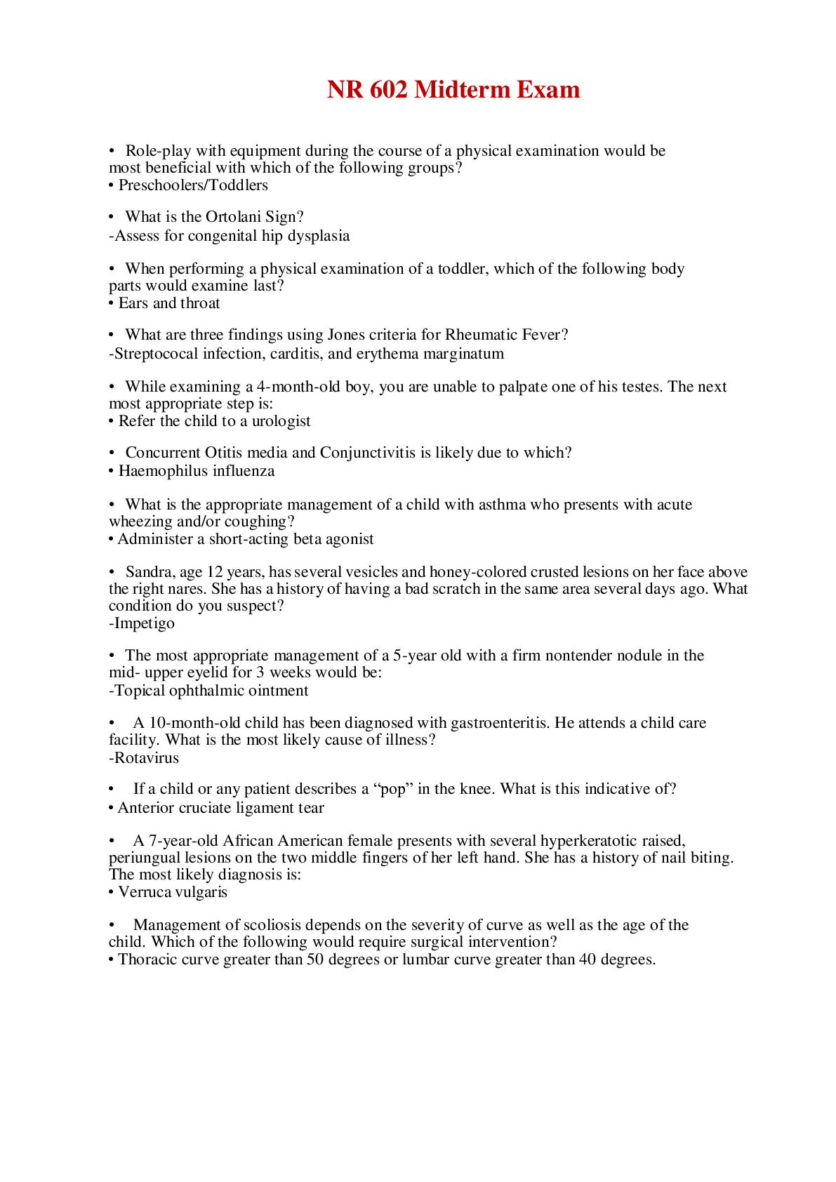 Preview image for NR 602 Midterm Exam-Questions and Answers Top Grade